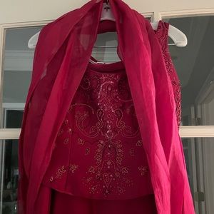 Red 3 piece Formal Dress